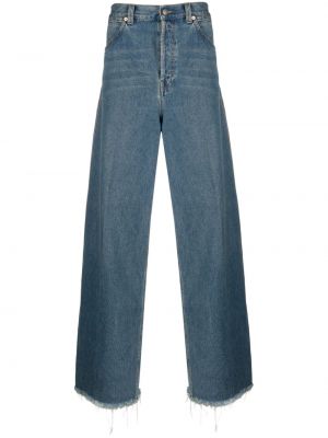 Voľné bavlnené džínsy Gucci modrá