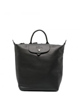 Leder rucksack Longchamp schwarz