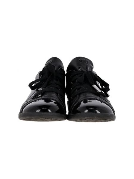 Sneakersy skórzane retro Chanel Vintage czarne