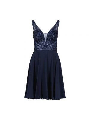 Sukienka mini z koralikami Swing niebieska