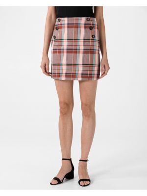 Mini suknja karirana Tommy Hilfiger smeđa
