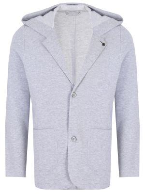 Хлопковый пиджак Gran Sasso серый