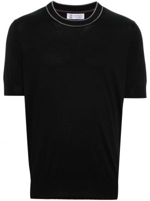 T-shirt en tricot Brunello Cucinelli noir