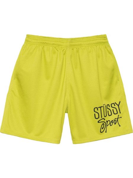 Спортивные шорты с сеткой Stussy зеленые