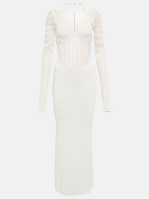 Мрежеста макси рокля Dion Lee бяло