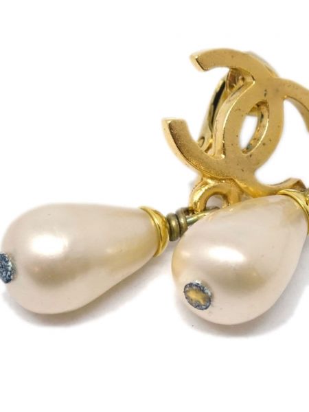 Auskarai su perlais Chanel Pre-owned auksinė