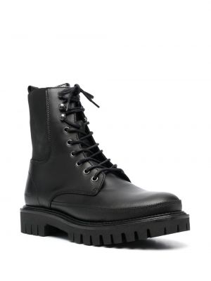 Nėriniuotos iš natūralios odos guminiai batai su raišteliais Tommy Hilfiger juoda