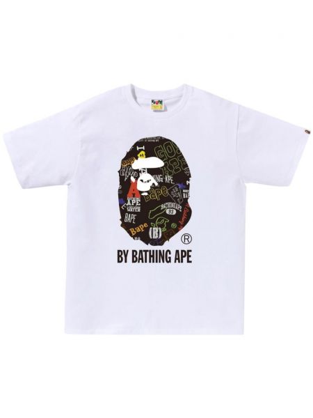 Памучна тениска с принт A Bathing Ape® бяло