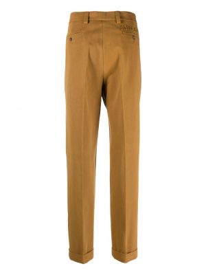 Rovné kalhoty s výšivkou Miu Miu žluté