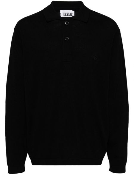 Плетена поло тениска Izzue черно