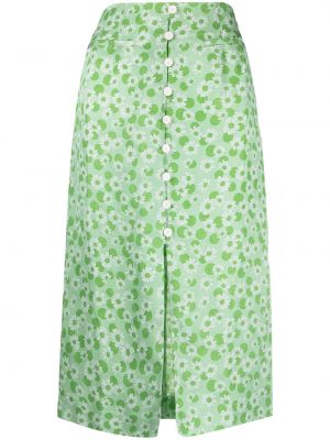 Falda de flores con estampado Sandro Paris verde
