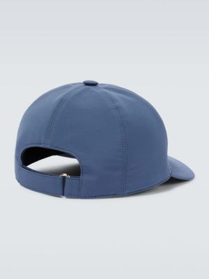 Haftowana czapka z daszkiem Brioni niebieska