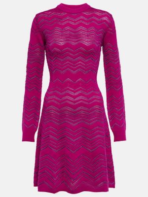 Mini robe en laine à motif chevrons Missoni violet