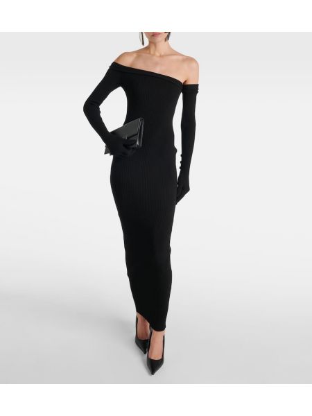 Sukienka długa asymetryczna Jean Paul Gaultier czarna