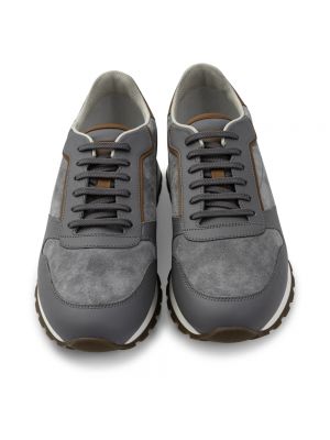 Zapatillas de cuero Brunello Cucinelli gris