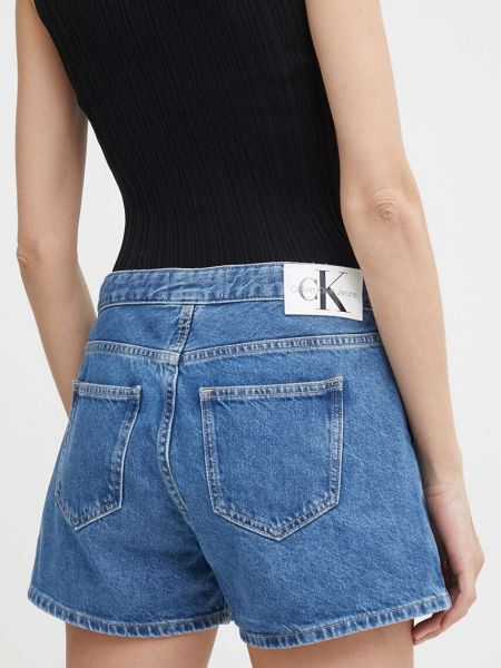 Magas derekú farmer rövidnadrág Calvin Klein Jeans kék