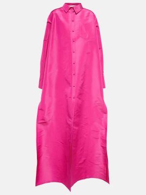 Jedwabna sukienka długa Valentino różowa