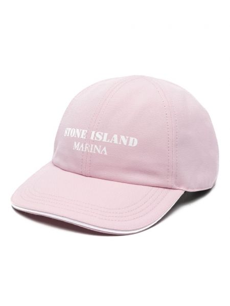 Cappello con visiera di cotone Stone Island rosa