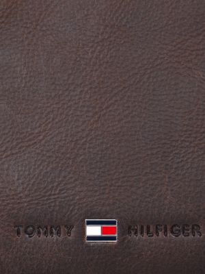 Portfel z kieszeniami skórzany Tommy Hilfiger brązowy