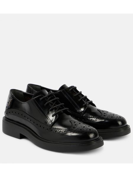 Lær brogues Tod's svart