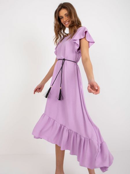 Oversized šaty s volány Fashionhunters fialové