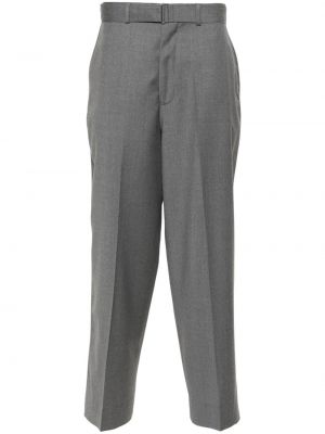 Vlněné rovné kalhoty Officine Generale šedé