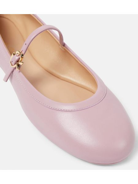 Кожени полуотворени обувки Gianvito Rossi розово