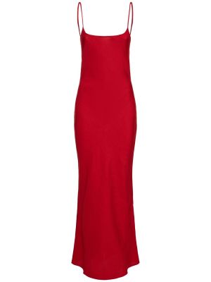 Λινή μάξι φόρεμα από βισκόζη Posse κόκκινο