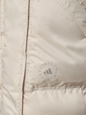 Kabát z nylonu Adidas By Stella Mccartney béžový