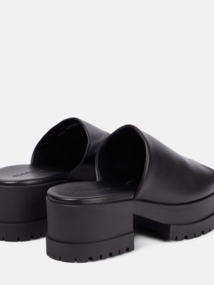 Papuci tip mules din piele cu platformă Clergerie negru