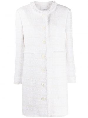 Παλτό tweed Thom Browne λευκό