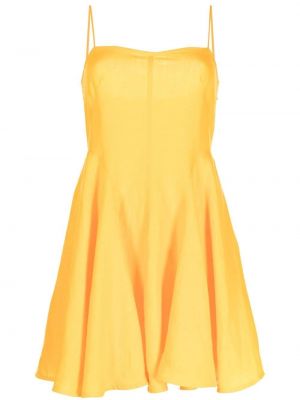 Λινή φόρεμα Three Graces κίτρινο