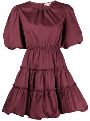Bavlněné mini šaty na zip s kulatým výstřihem Jason Wu - červená