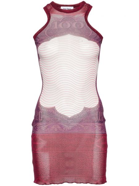 Ίσιο φόρεμα με σχέδιο από τούλι Jean Paul Gaultier