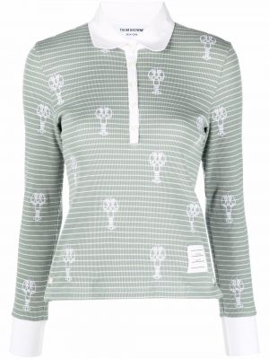 Siuvinėta polo marškinėliai Thom Browne žalia