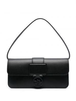 Kožená kabelka Longchamp čierna
