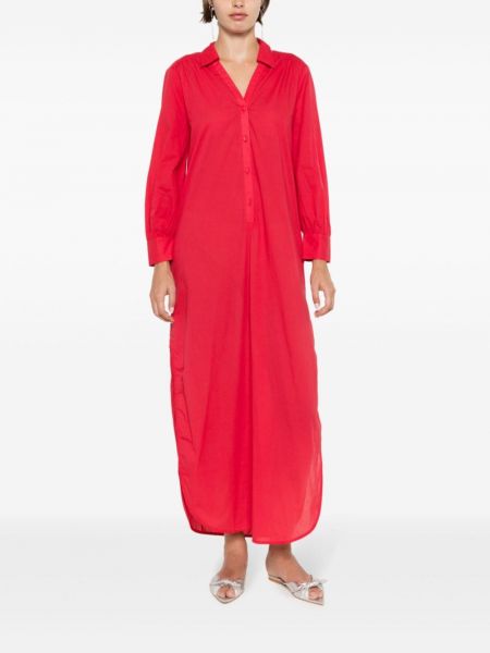 Hemdkleid aus baumwoll mit v-ausschnitt Adriana Degreas rot