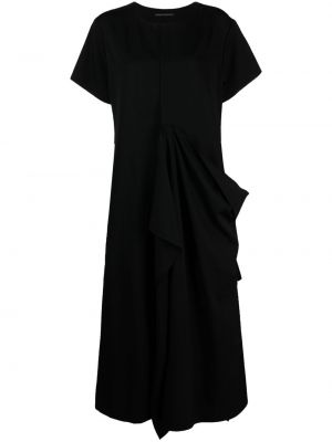 Vestido drapeado Yohji Yamamoto negro