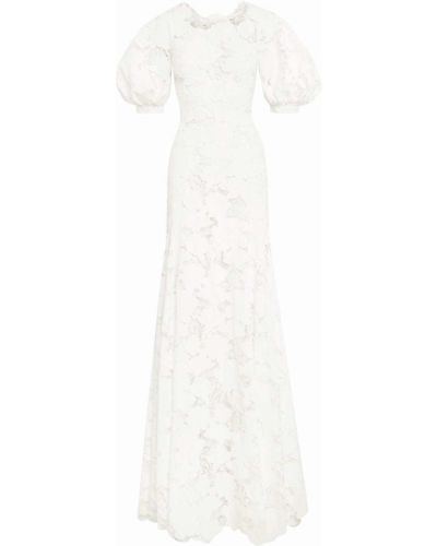 Floral maxi kjole Oscar De La Renta hvit