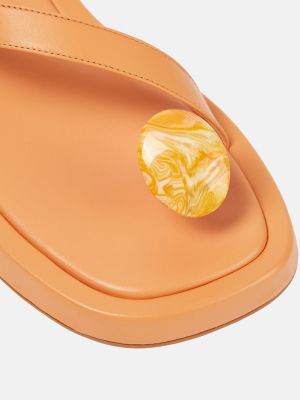 Sandały skórzane Gia Borghini pomarańczowe