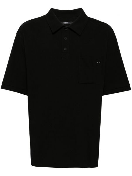 Poloshirt med broderier Zzero By Songzio sort