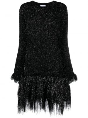 Koktejlové šaty s třásněmi Rabanne černé