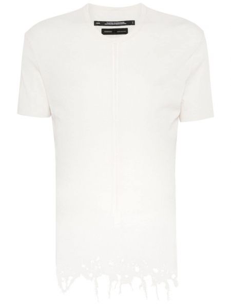 Βαμβακερή μπλούζα με φθαρμένο εφέ Julius λευκό
