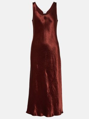 Satenska midi haljina Max Mara smeđa