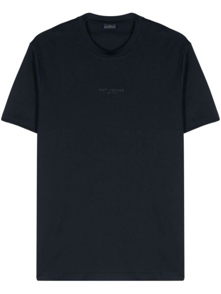 T-shirt en coton à imprimé Paul & Shark bleu