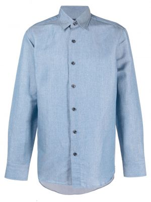 Bavlnená košeľa Brioni modrá