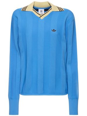 Top de lana de punto Adidas Originals azul
