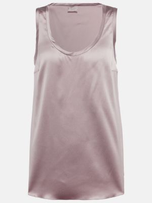 Šilkinis tank top Brunello Cucinelli violetinė