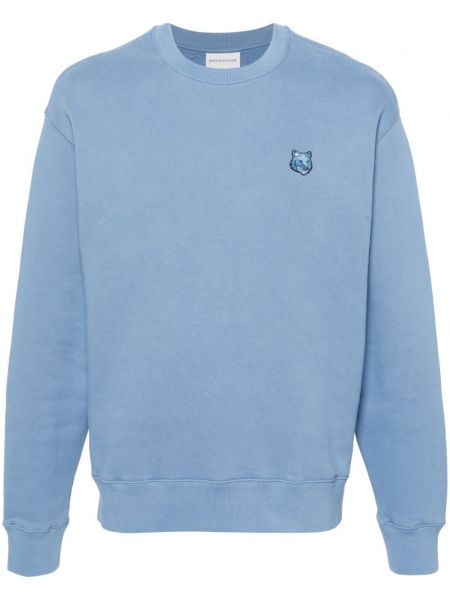 Sweatshirt aus baumwoll Maison Kitsuné blau