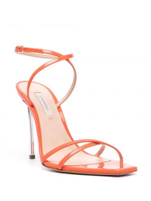 Kožené sandály Casadei oranžové